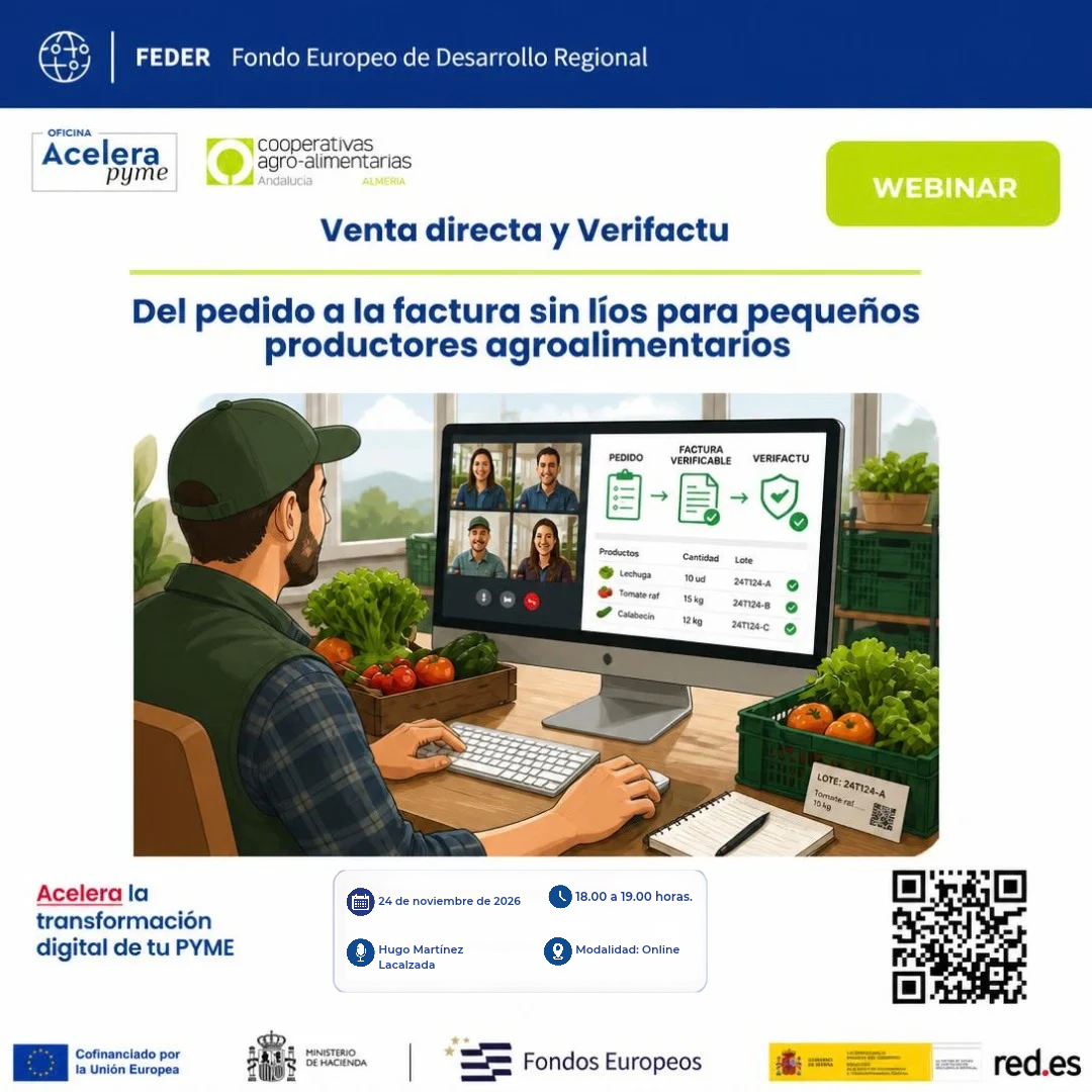 WEBINAR | Venta directa y Verifactu: del pedido a la factura sin líos para pequeños productores agroalimentarios.